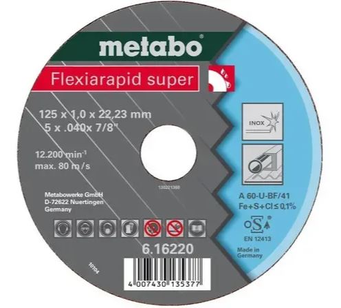 616216000 DISCO DE CORTE ACERO INOXIDABLE 4 1/2" X 1MM FLEXI RAPID