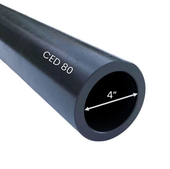 Tubo de 4'' pvc c-80