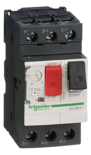GV2ME21 MOTOR DE ARRANQUE DE 3 POLOS, 17-23A, 690VAC, TERMINALES CON ABRAZADERA DE TORNILLO