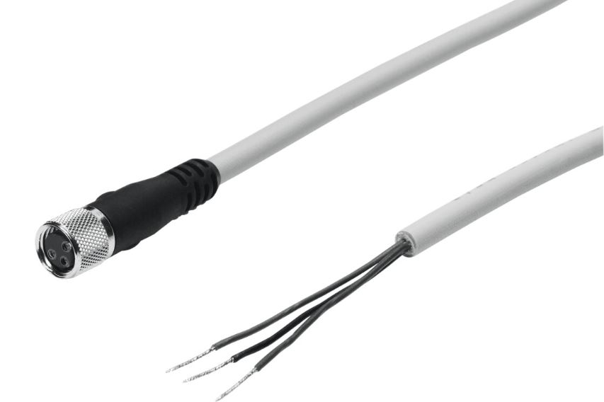 SIM-M8-3GD-5-PU CABLE CONECTOR M8, HEMBRA RECTO 3 PINES, 5MTS