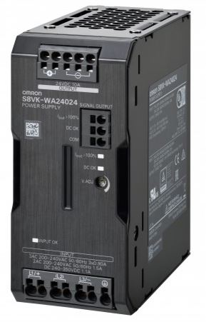 S8VK-WA24024 3-phase power supply, 240 W, 24 VDC, 10 A, DIN rail mounting