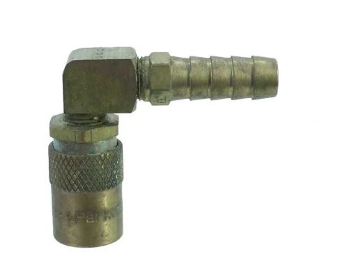  PC-216V CONECTOR HEMBRA DE AGUA 90° ESPIGA 3/8 CONECTOR 1/4 CON CHECK