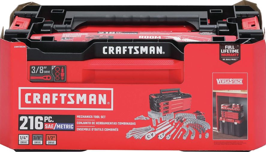 CMMT99206 KIT DE HERRAMIENTAS MECANICAS, CAJA DE 3 CAJONES, 216 PIEZAS