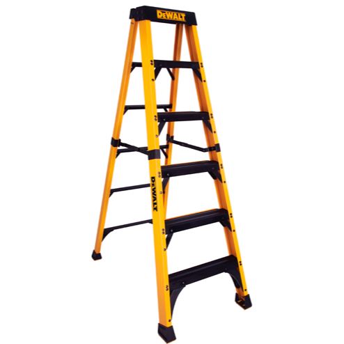 DXL3810-06 ESCALERA DE FIBRA DE VIDRIO, CAPACIDAD DE 500 LIBRAS, ALTURA DE 6 PIES