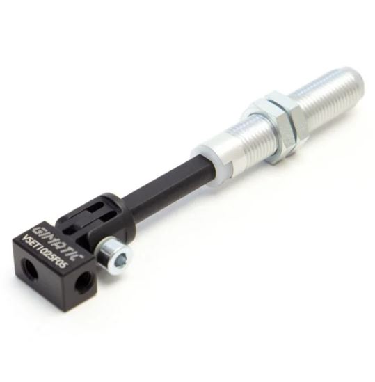 VSET1025F05 SUSPENSION NO GIRATORIA CON CODO M5 Y CARRERA 25MM, PUERTOS DE AIRE M5